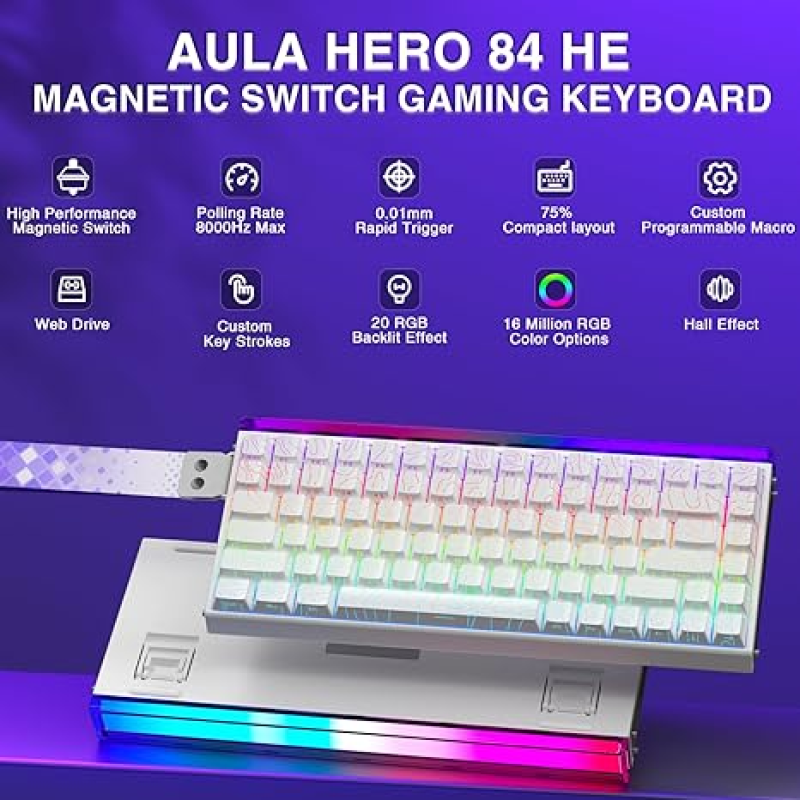 AULA HERO 84 HE Hall Effect Magnetic Switch Gaming Keyboard