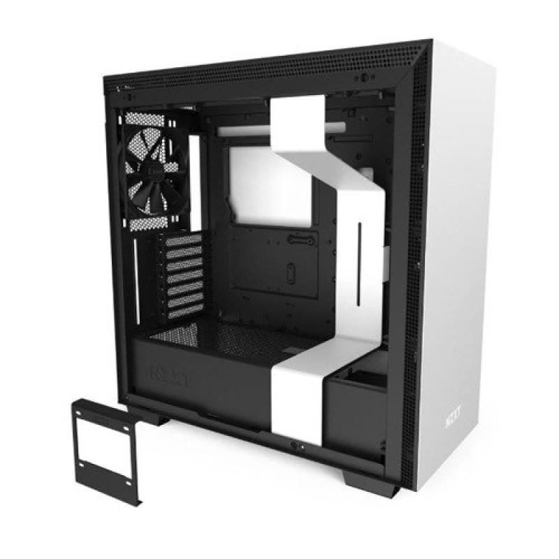 NZXT H710i ATX Mid Tower, Front I/O USB Type-C Port, Tempered Glass Side, RGB Lighting , Matte-white