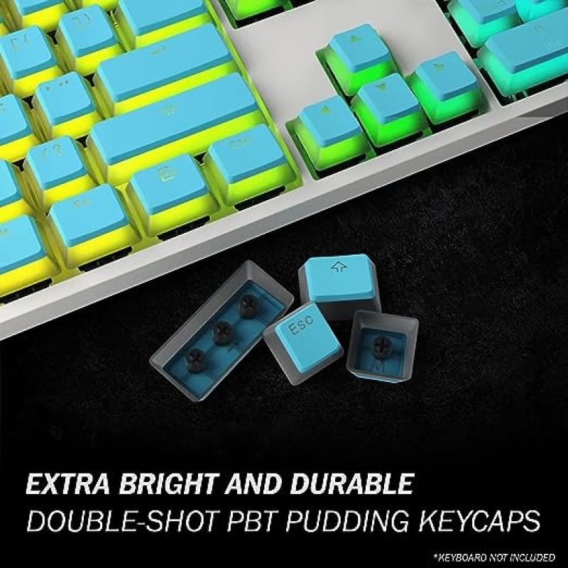 Pudding Keycaps Set | Doubleshot PBT Keycap Set | Full 108 OEM Profile Key Set | For Mechanical Keyboard | Compatible With Cherry MX, Gateron, Kailh, Outemu | Malibu