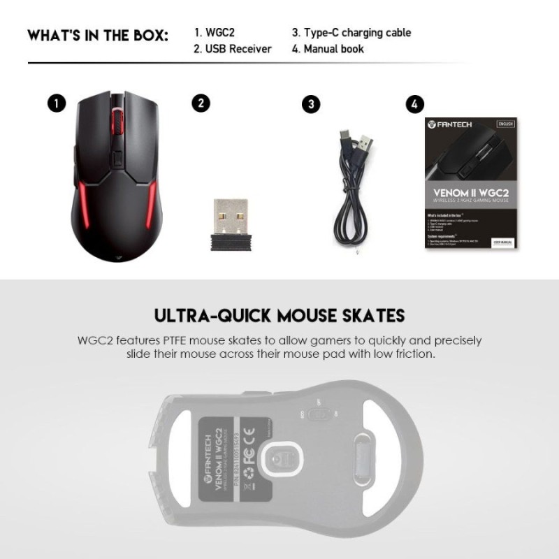 Venom II WGC2 Wireless RGB Gaming Mouse – Dual Power
