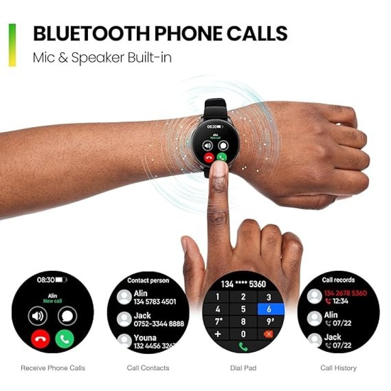 Amazfit Pop 3R Smart Watch, 1.43" AMOLED Display, Bluetooth Calling, SpO2, 12-Day Battery Life, AI Voice Assistance, 100 Sports Modes, 24H HR Monitor, Music Control (Metallic Sliver)