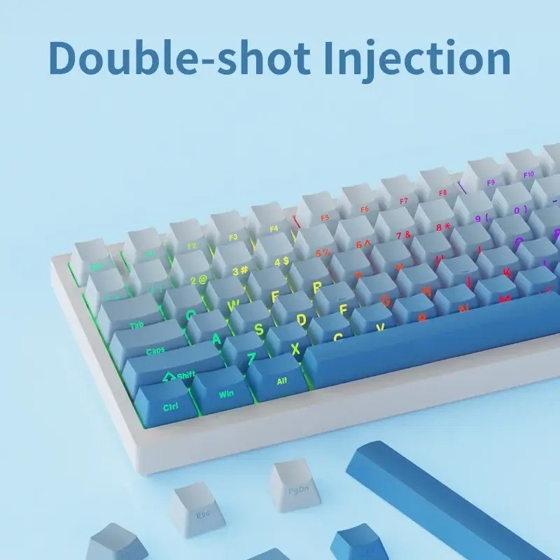 AJAZZ AKH136 Side-Engraved PBT Gradient Keycaps Set – 136 Keys (108+28), Double-Shot, Cherry Profile, Backlit Compatible, MX (Cherry/Box) Compatible