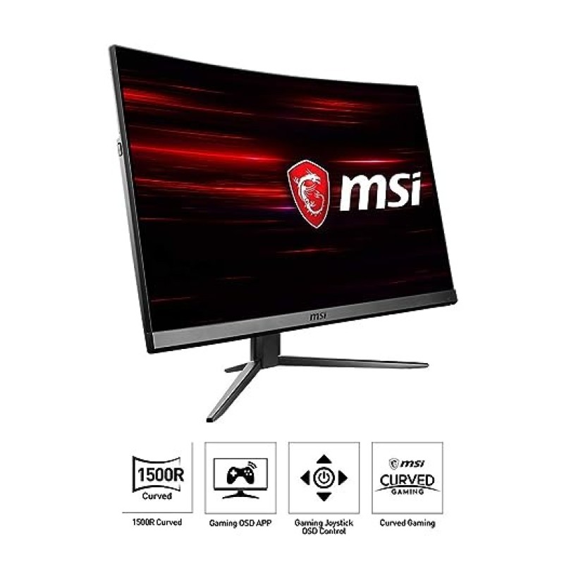MSI Optix MAG241C 23.6 Inch Full HD Curved Gaming Monitor, 144hz Refresh Rate, 1ms Response Time, Anti Glare Panel And Adjustable Stand