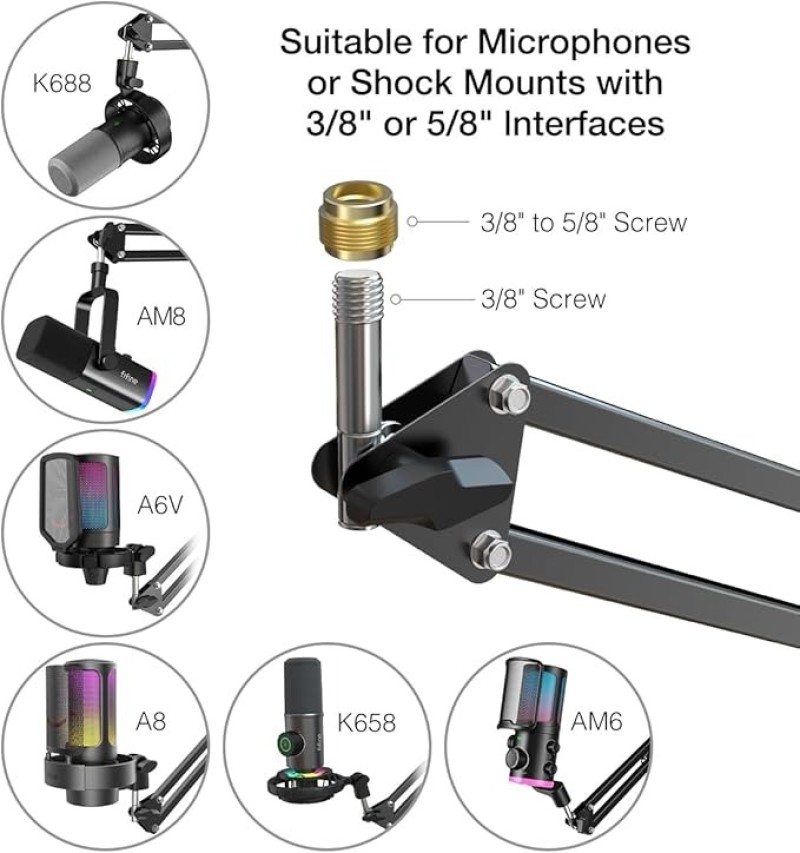 FIFINE CS1 Suspension Boom Arm: A Premium Mic Stand For Gamers And Creators