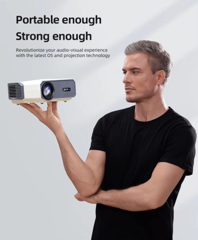 AUN A004 Pro Smart Full HD LED Projector | 1080P, Auto Focus, Android 9, 9000 Lumens