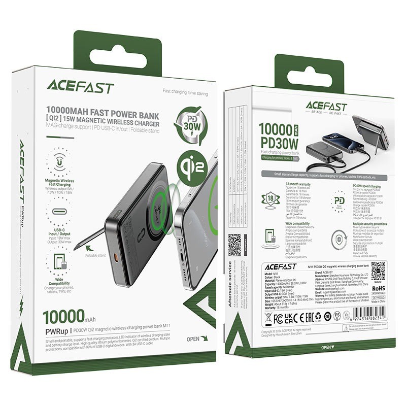 ACEFAST M11 Power Bank – 10,000 mAh PD 30 W Fast Charging Portable Charger