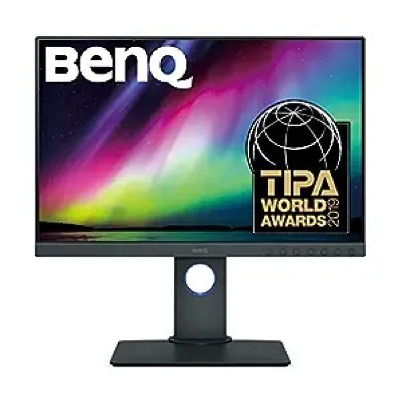 BenQ SW240,WUXGA 1920x1200 IPS 24" Monitor,16:10,100% SRGB,95% DCI-P3,99% Adobe RGB,Pantone Validated,Calman Verified,Delta E<2,H/W Calibration,3D-LUT, HDMI,DP,USB,DVI-DL,Shading Hood(Optional),Grey