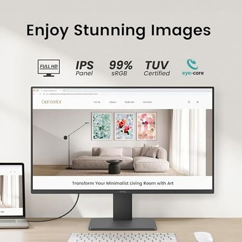 BenQ GW2491 | 23.8" Full HD Eye Care IPS Monitor – 100Hz, 99% SRGB