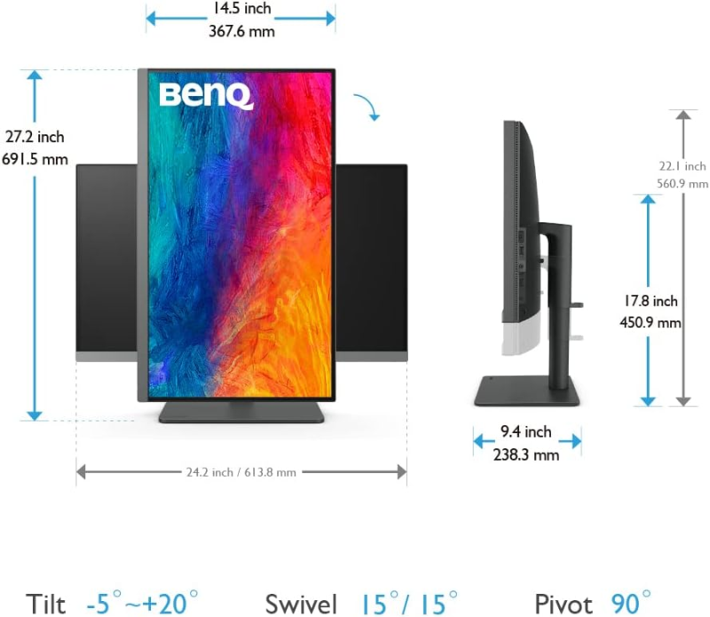 BenQ PD2706U 27" 4K UHD Designer Monitor With KVM Switch