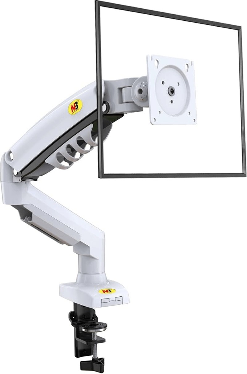 North Bayou F80 Single Monitor Arm – White