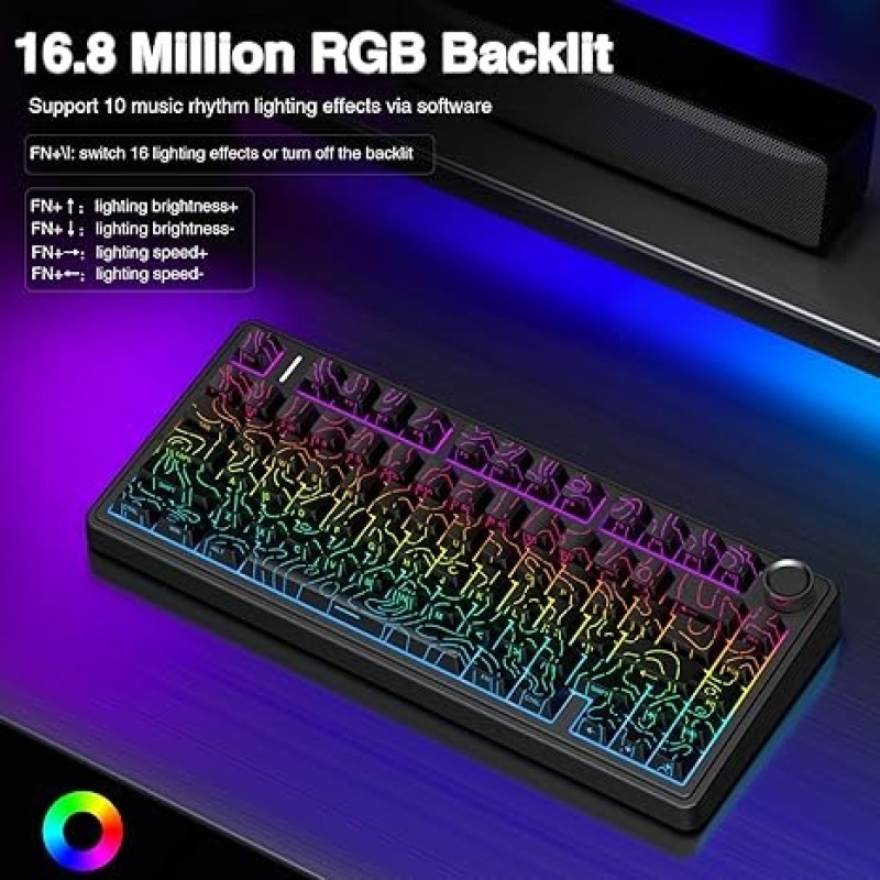 AULA F75 Seiya Switch Wireless Mechanical Keyboard – RGB, Hot-Swappable, 75% Compact Layout
