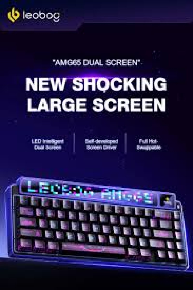AULA LEOBOG AMG65 Wireless Mechanical Keyboard – Dual Screen, Tri-Mode, Hot-Swappable, 65% Gaming Keyboard