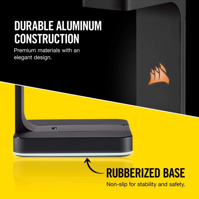 Corsair ST100 RGB Premium Headset Stand With 7.1 Surround Sound - 3.5mm And 2xUSB 3.0