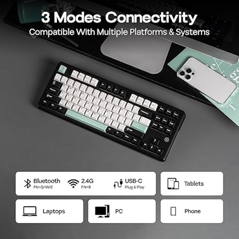 AJAZZ AK870 V2 Daydream Switch Mechanical Keyboard – RGB, Wireless