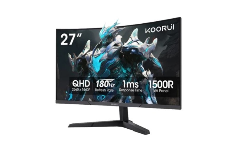KOORUI 27E6QCA 27-Inch QHD 1500R Curved Gaming Monitor