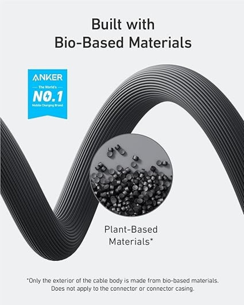 Anker 541 USB-C To Lightning Cable (Bio-Based 3ft, Black/Blue)