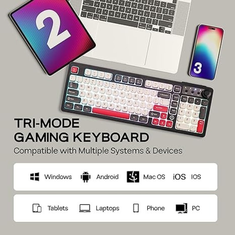 AJAZZ AF98 Plus Membrane Keyboard (Tri-Mode Wireless)