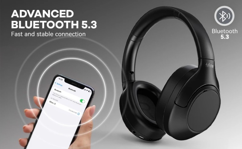 FIFINE X3 Bluetooth Wireless Headset With ANC, 65H Battery, Game Mode – Deep Bass Over-Ear Headphones