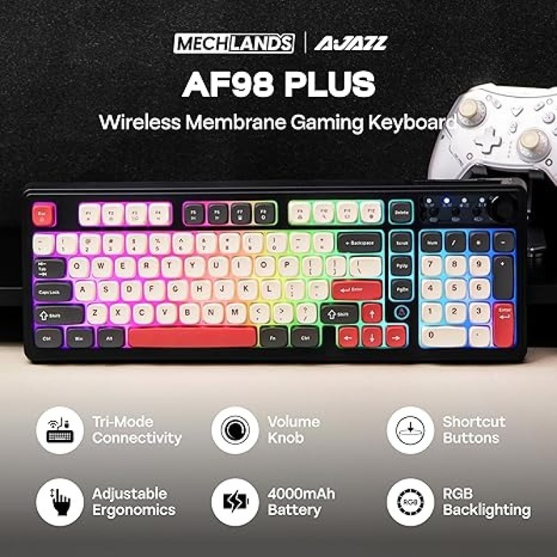 AJAZZ AF98 Plus Membrane Keyboard (Tri-Mode Wireless)