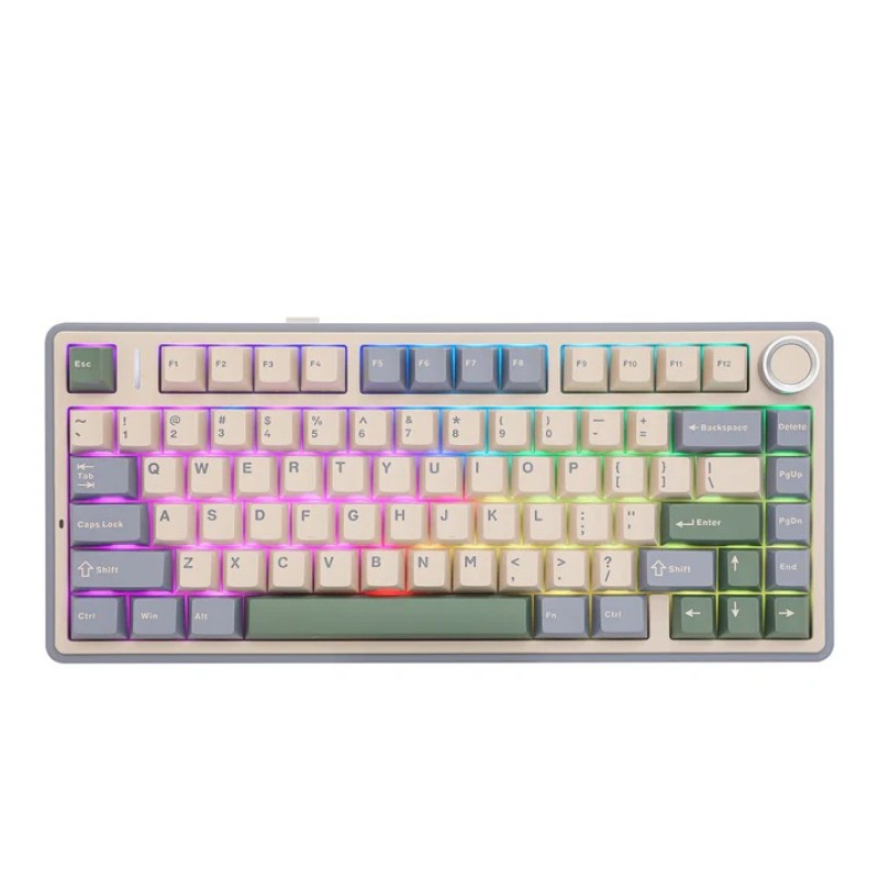 AULA F75 Cedar Green Ice Vein Switch Wireless Mechanical Keyboard – RGB & Hot‑Swappable |