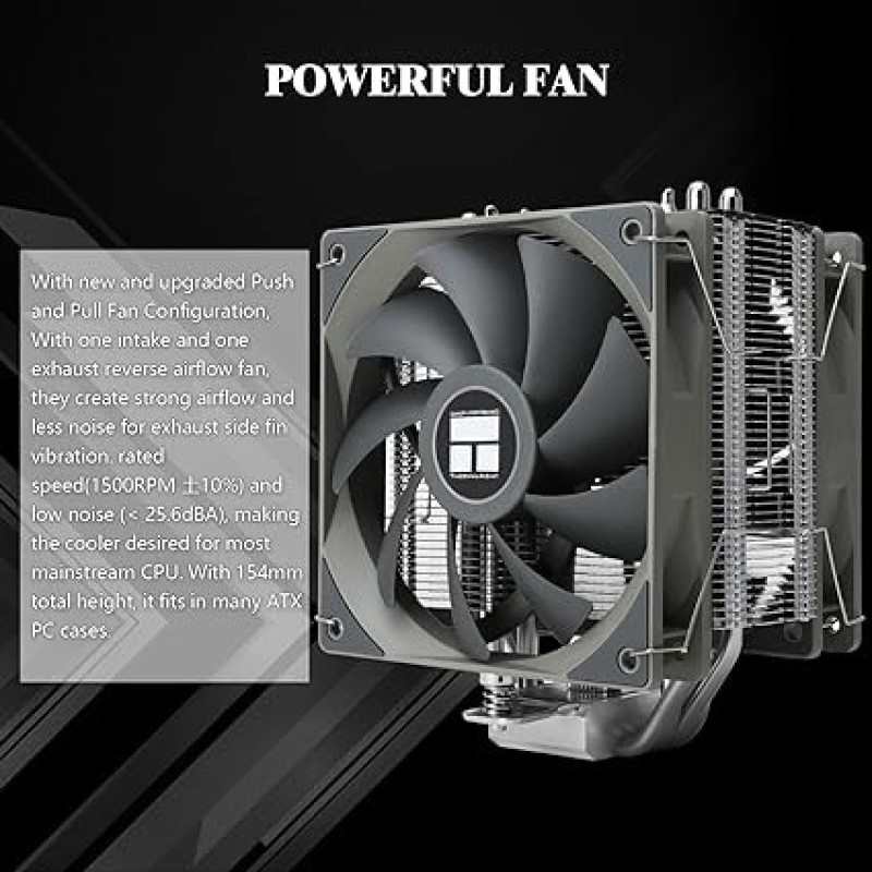 Thermalright Assassin Spirit 120 V2 Plus CPU Air Cooler, 4 Heat Pipes, Double PWM Quiet Fan CPU Cooler, Computer Heatsink Cooler, For AMD AM4 AM5/Intel 1700/1150/1151/1200(AS120 V2 Plus)