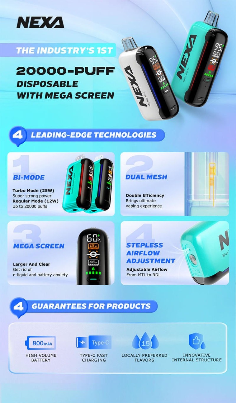 Nexa N20000 Disposable Vape (20,000 Puffs) Price In Nepal – Airflow Control