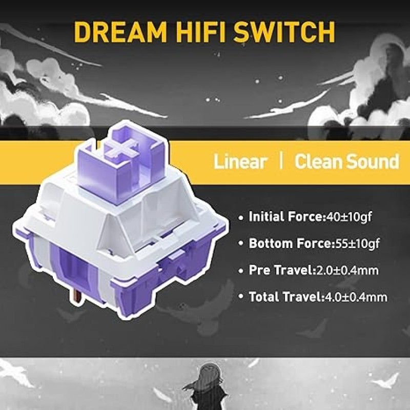 DAREU EK75PRO Wireless 75% RGB Mechanical Gaming Keyboard - Hot-Swappable, Knob Control, 3 Modes, PBT Keycaps