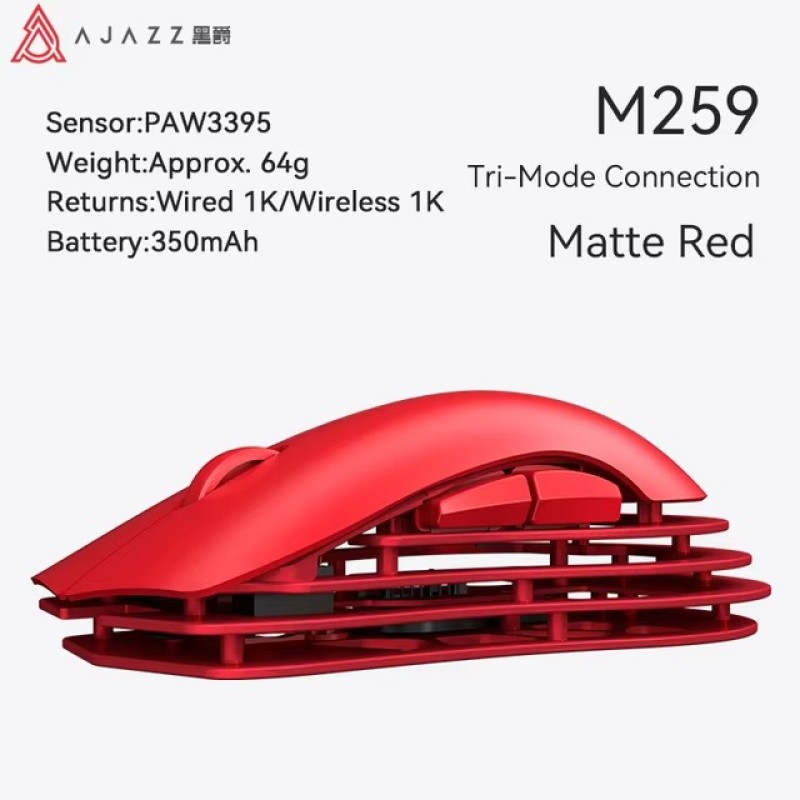 AJAZZ Light Kryptonite Shadow M259 Magnesium Alloy Mouse - 26,000 DPI, Tri-Mode Connectivity, RGB Lighting