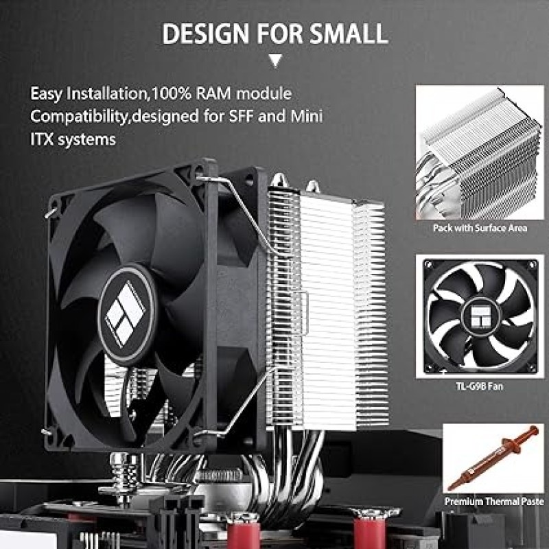 Thermalright Assassin X 90 SE CPU Air Cooler, 4 Heat Pipes, TL-G9B PWM Fan, Aluminium Heatsink Cover, AGHP 4.0 Technology, For AMD AM4 AM5/Intel LGA 1150/1151/1155/1156/1200/1700 (AX90 SE)