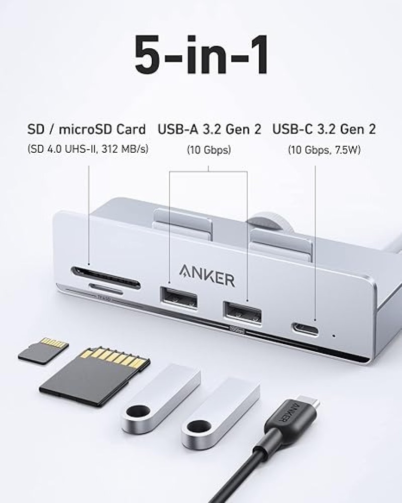 Anker 535 USB-C Hub (5-in-1) | For IMac Pro / IMac 24 Inch 2021 / IMac 27 Inch / 21.5 Inch |