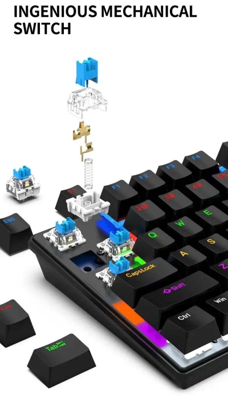 SAMA CK1900 RGB Mechanical Gaming Keyboard (Blue Switch) + Gaming Mouse Combo