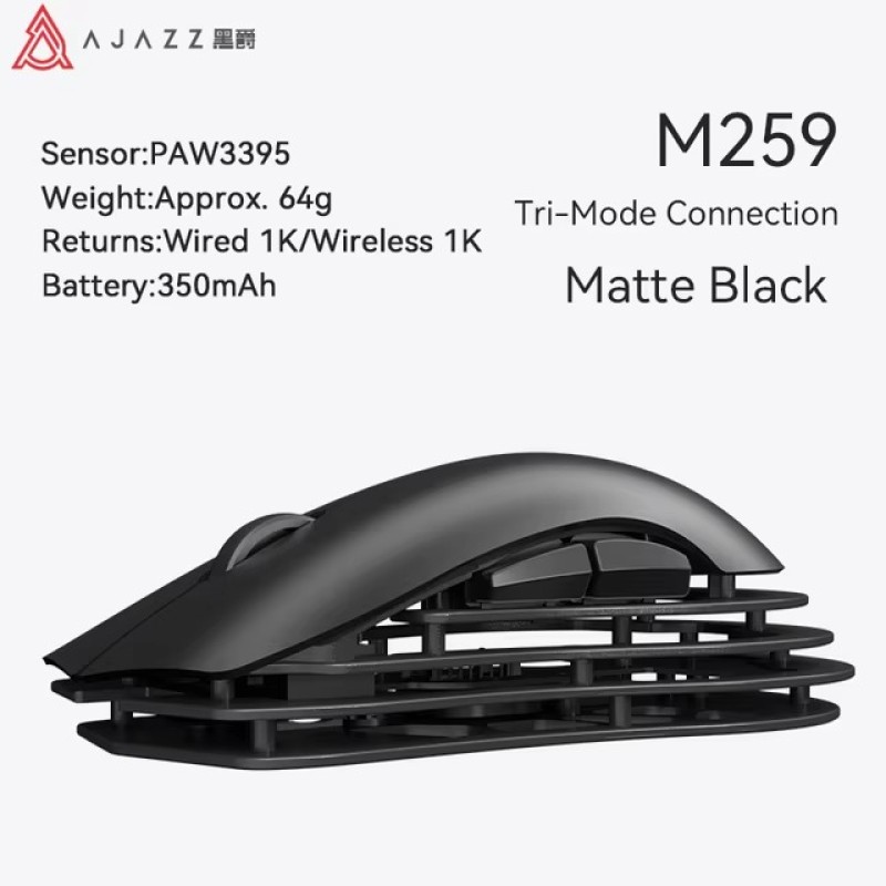 AJAZZ Light Kryptonite Shadow M259 Magnesium Alloy Mouse - 26,000 DPI, Tri-Mode Connectivity, RGB Lighting