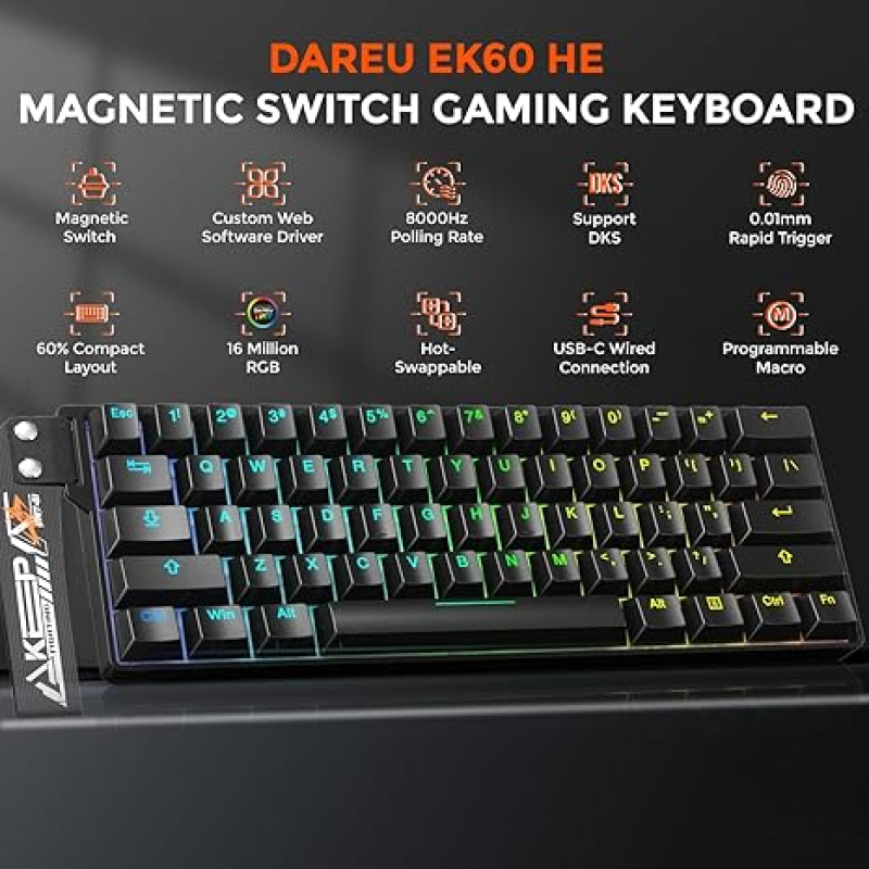 DAREU EK60 HE Magnetic Gaming Keyboard | Fire Switch | 60% Compact Layout