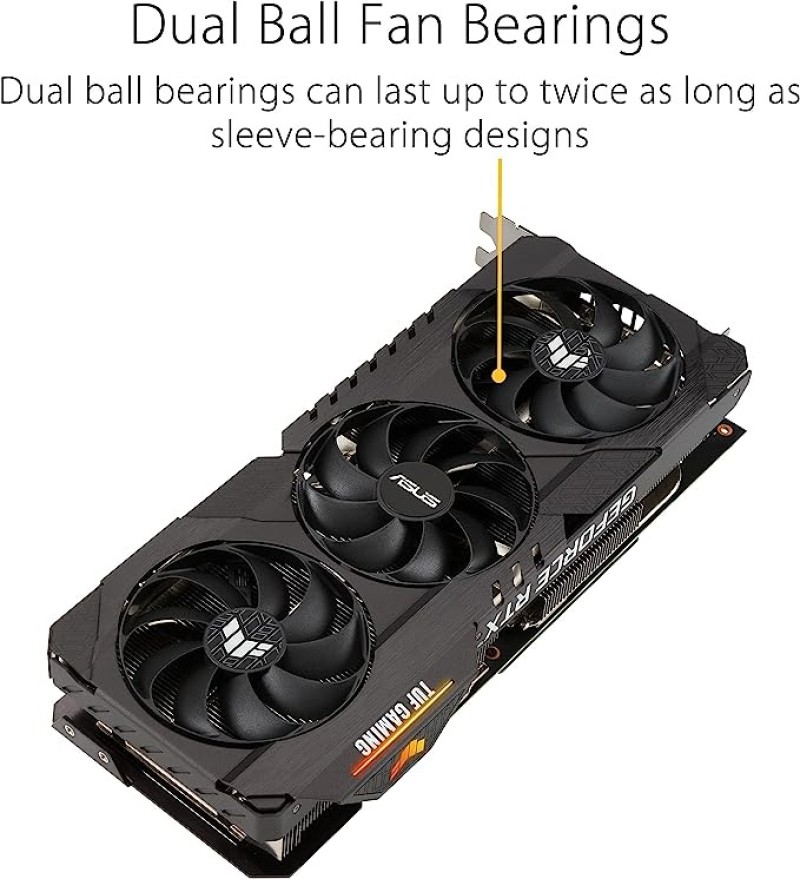 ASUS TUF Gaming NVIDIA GeForce RTX 3080 Ti OC Edition Graphics Card (PCIe 4.0, 12GB GDDR6X, HDMI 2.1, DisplayPort 1.4a, Dual Ball Fan Bearings, Military-Grade Certification, GPU Tweak II)