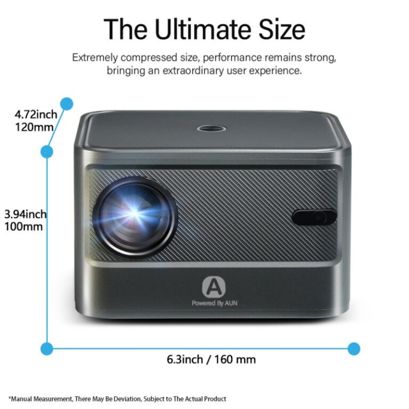 AUN A002 Mini Android Projector – 720p HD, 200 ANSI, HDMI/USB