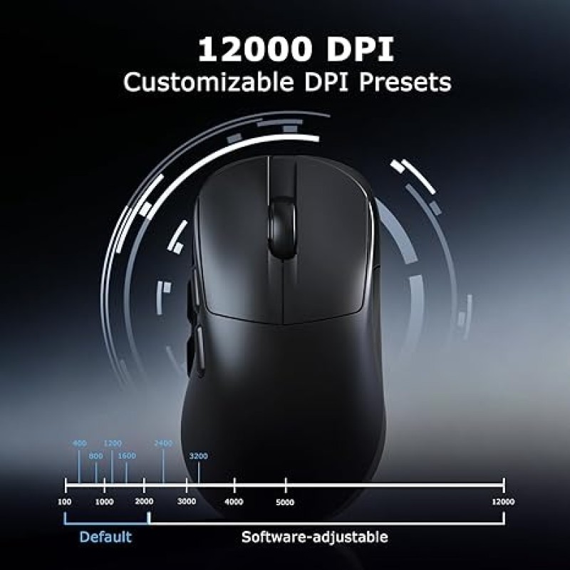 AJAZZ AJ179 V2 Tri-Mode Wireless Gaming Mouse (Black) – 58g, PAW3311, 12K DPI