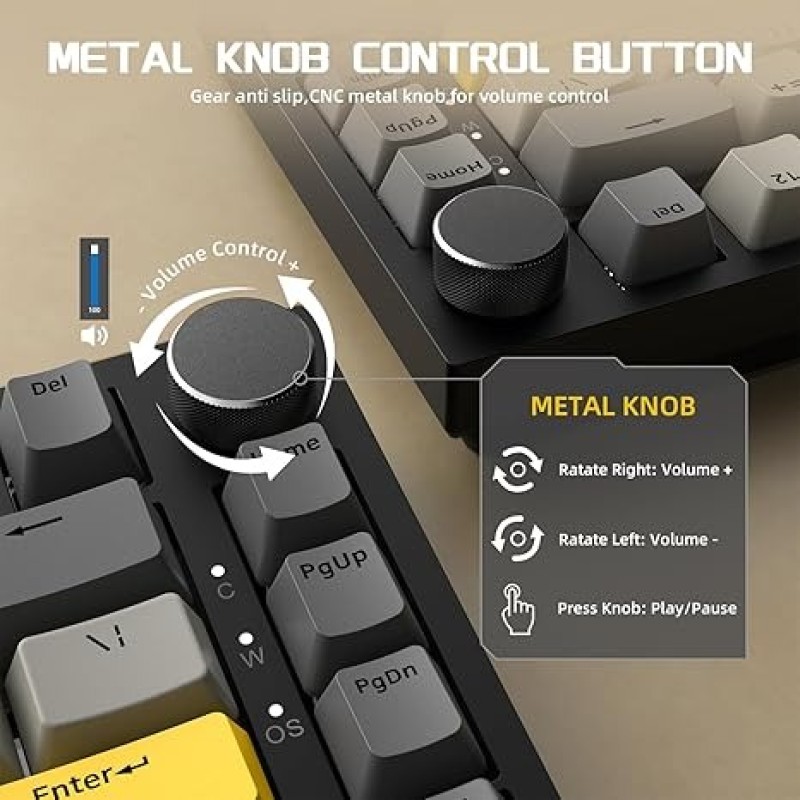 AJAZZ AK820 Moon Switch Wired Mechanical Keyboard – Aluminum Build, Hot-Swappable, Per-Key RGB, NKRO, Media Controls, Detachable USB-C