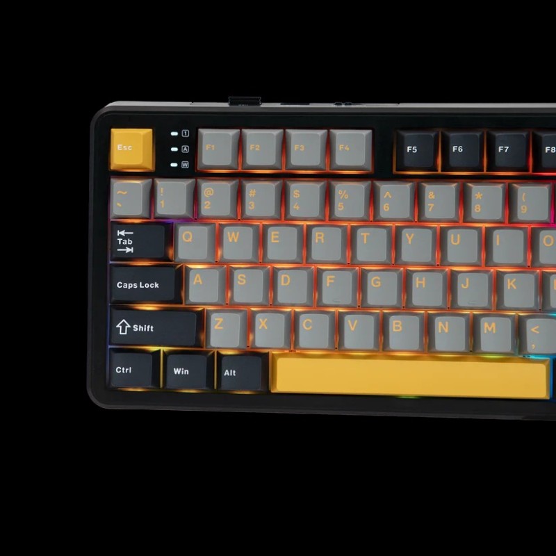 AULA F108 Full Size Gaming Keyboard – Mechanical RGB, 108 Keys (Black Yellow/ Leobog Volcano Switch)
