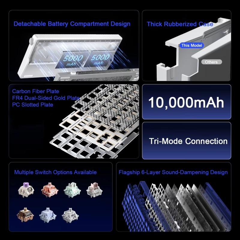 AULA NOVA75 Keyboard – Oriental Red, Caramel Latte Switch