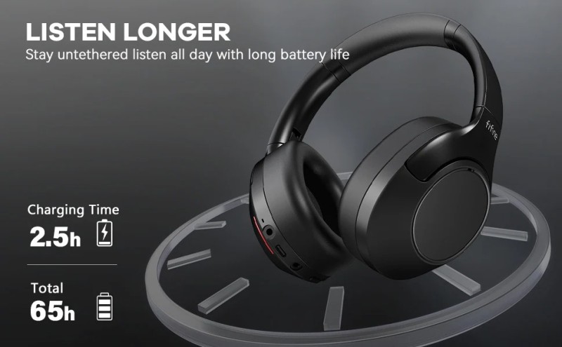 FIFINE X3 Bluetooth Wireless Headset With ANC, 65H Battery, Game Mode – Deep Bass Over-Ear Headphones