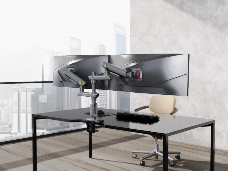 NB Ergonomic D9C Dual Monitor Arm Nepal – 27-50 Inch, Gas Spring, 15KG Per Arm