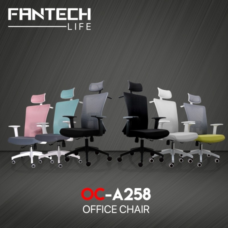 Fantech OCA258 Breathable And Ergonomic Office Chair - Mint / Grey