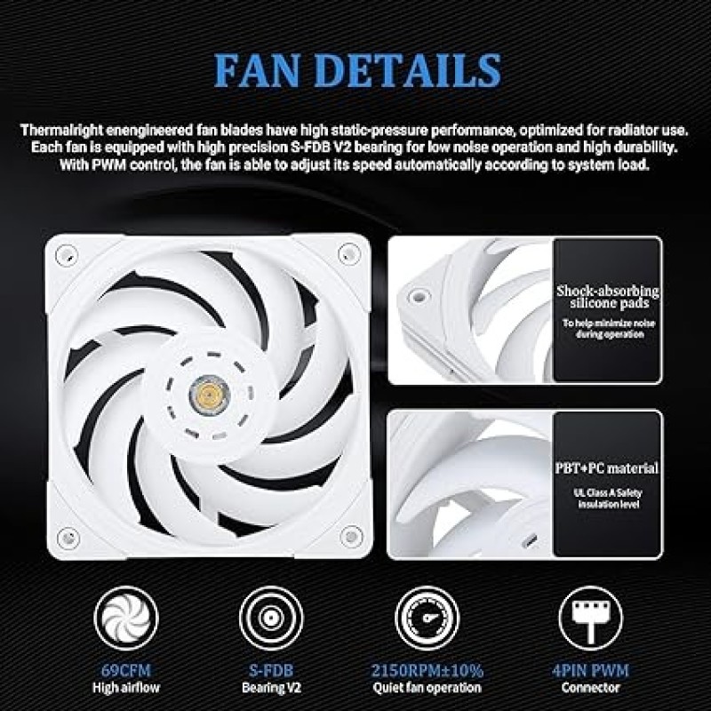Thermalright Frozen Magic 360 Scenic V2 Water Cooling CPU Cooler, 360 White Cooling Row Specification, 3×120mm PWM Fan, S-FDB V2.0 Bearing, Suitable For AMD/AM4, Intel LGA1700/1150/1151/1200/2066