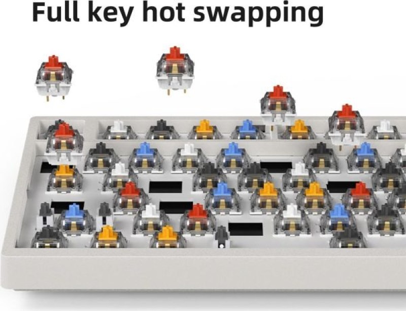 SAMA Q98 Tri-Mode Wireless Mechanical Gaming Keyboard With LCD Display, RGB Hot-swappable Programmable Gaming Keyboard, 2.4G Wireless/Bluetooth/Wired With PBT Double-Shot Keycaps,4000mAh