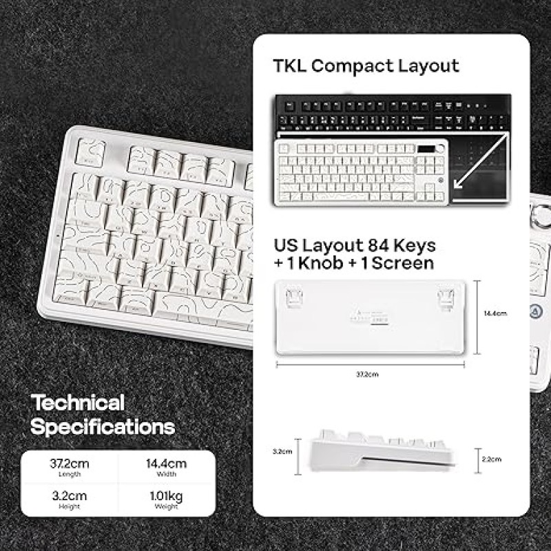 AJAZZ AK870 V2 Mailard Switch TKL Gasket Mechanical Keyboard