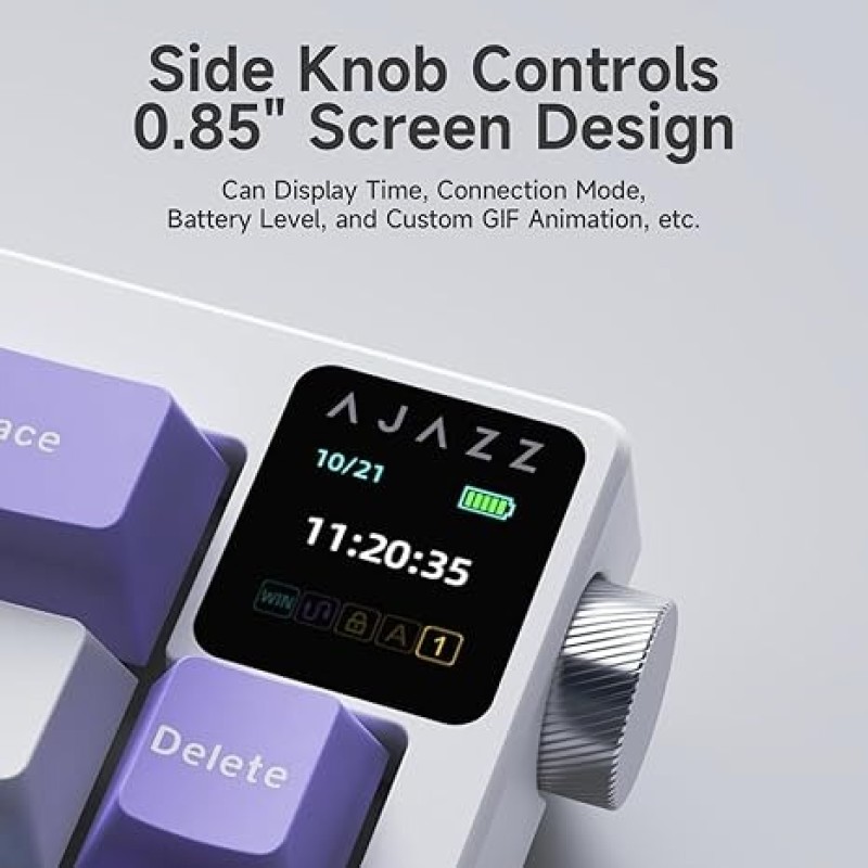 AJAZZ AK650 Dream Weaver 65% Hot-Swappable Mechanical Gaming Keyboard – RGB, Tri-Mode Wireless (Bluetooth/2.4 GHz) + Wired USB-C, South-Facing RGB (66 Keys)