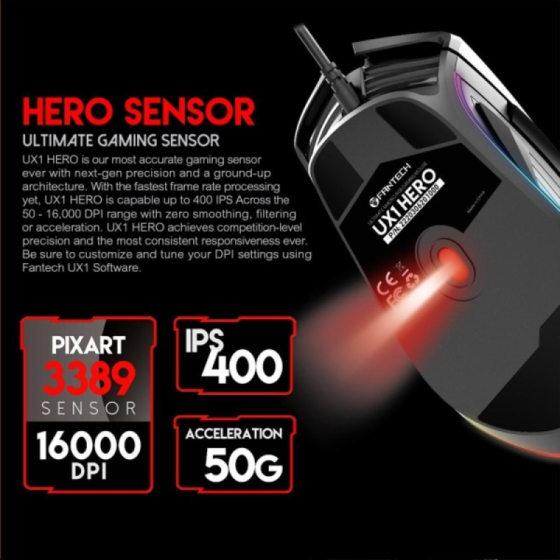 Fantech UX1 Hero Ultimate Macro RGB Gaming Mouse