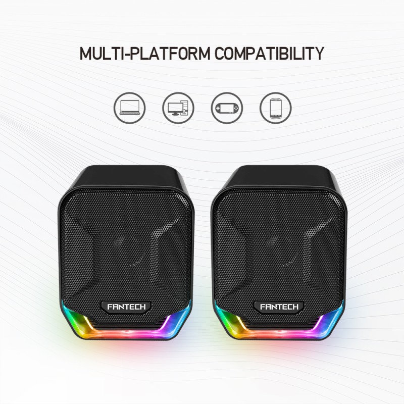 FANTECH GS-202 RGB Gaming Speaker (Black,Pink)