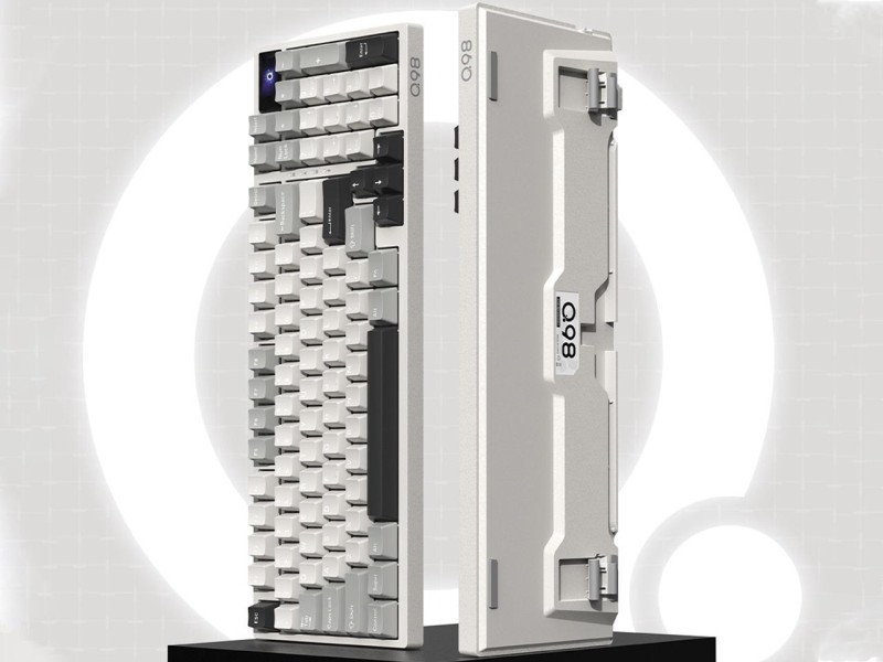 SAMA Q98 Tri-Mode Wireless Mechanical Gaming Keyboard With LCD Display, RGB Hot-swappable Programmable Gaming Keyboard, 2.4G Wireless/Bluetooth/Wired With PBT Double-Shot Keycaps,4000mAh