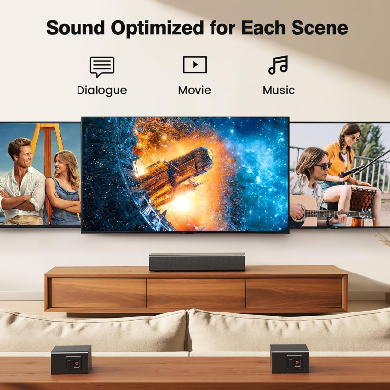Miroir 5.1 Soundbar SL5100 With Dolby Atmos | Wireless Subwoofer & Surround Speakers